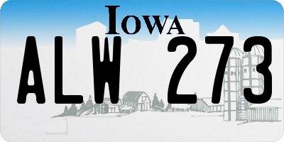 IA license plate ALW273