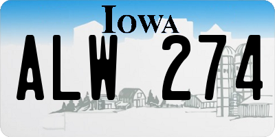 IA license plate ALW274
