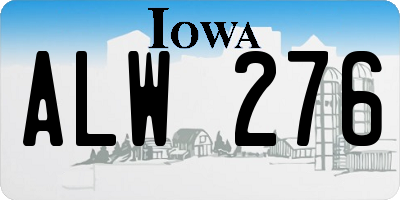 IA license plate ALW276