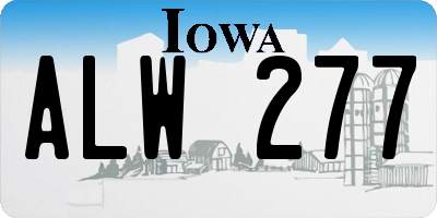 IA license plate ALW277