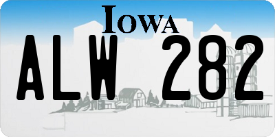 IA license plate ALW282