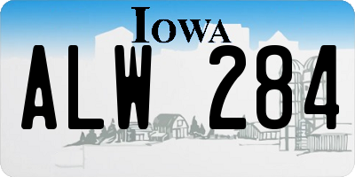 IA license plate ALW284