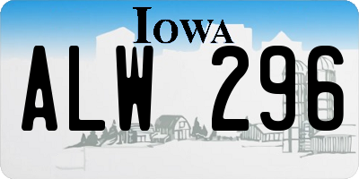 IA license plate ALW296