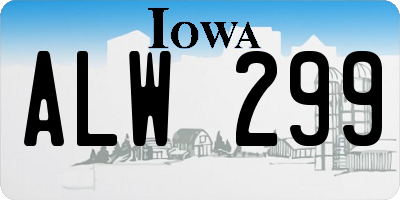 IA license plate ALW299