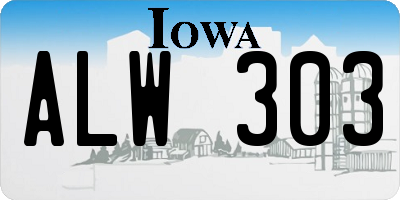 IA license plate ALW303
