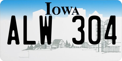 IA license plate ALW304