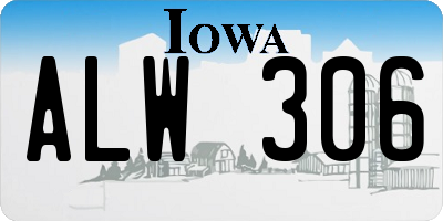 IA license plate ALW306