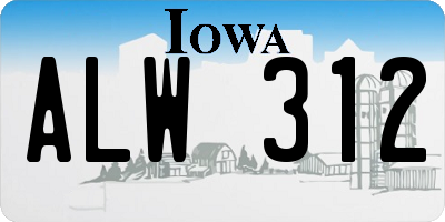 IA license plate ALW312