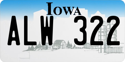 IA license plate ALW322