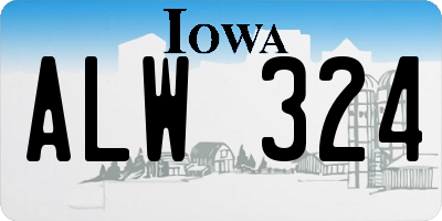 IA license plate ALW324