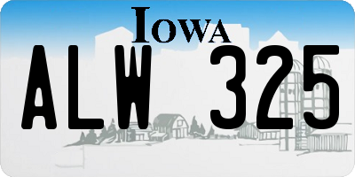 IA license plate ALW325
