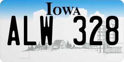 IA license plate ALW328