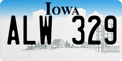 IA license plate ALW329