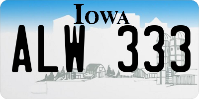 IA license plate ALW333