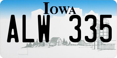 IA license plate ALW335