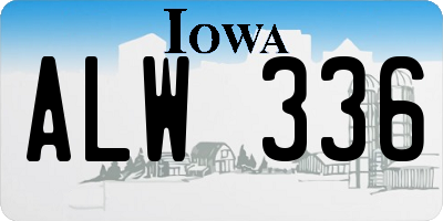 IA license plate ALW336