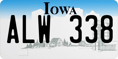 IA license plate ALW338
