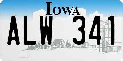 IA license plate ALW341