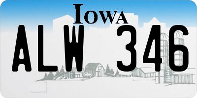 IA license plate ALW346