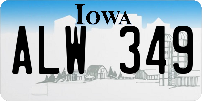 IA license plate ALW349