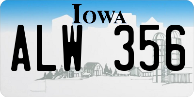 IA license plate ALW356