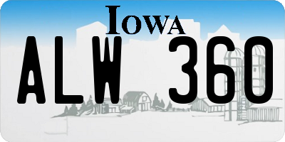 IA license plate ALW360