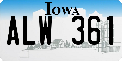 IA license plate ALW361