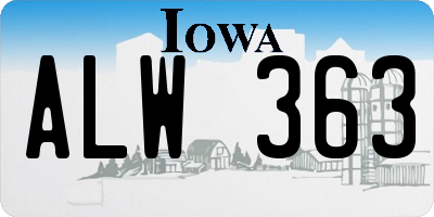 IA license plate ALW363