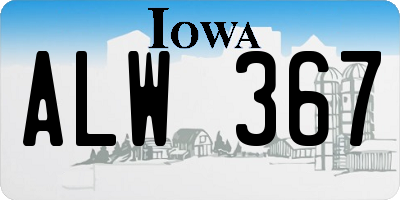 IA license plate ALW367
