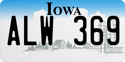 IA license plate ALW369