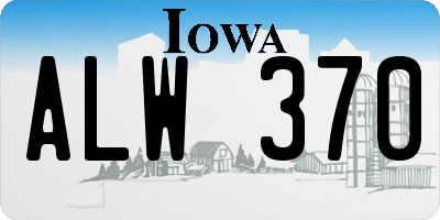 IA license plate ALW370