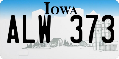 IA license plate ALW373
