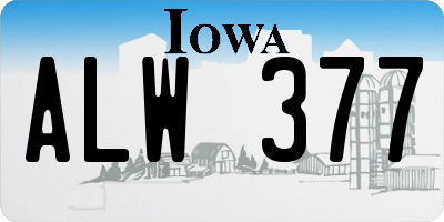 IA license plate ALW377