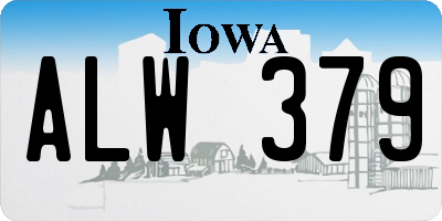 IA license plate ALW379