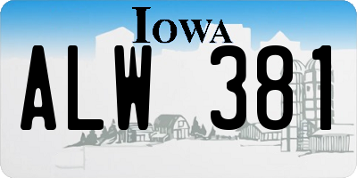 IA license plate ALW381