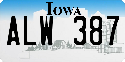IA license plate ALW387