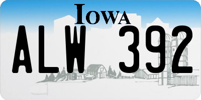 IA license plate ALW392