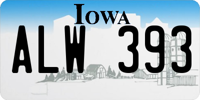 IA license plate ALW393