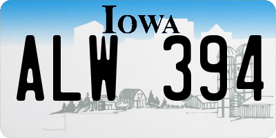 IA license plate ALW394