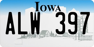 IA license plate ALW397
