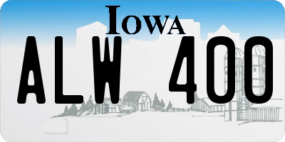 IA license plate ALW400