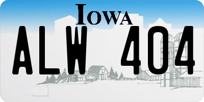 IA license plate ALW404