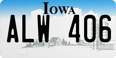 IA license plate ALW406
