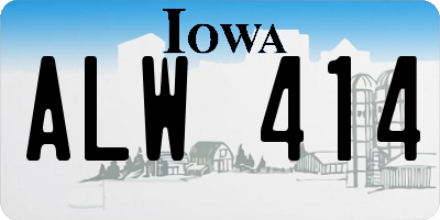 IA license plate ALW414