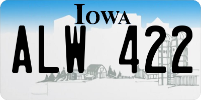 IA license plate ALW422
