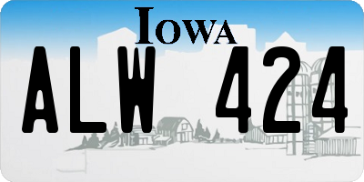 IA license plate ALW424