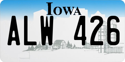 IA license plate ALW426