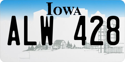 IA license plate ALW428