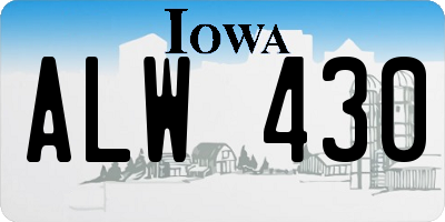 IA license plate ALW430