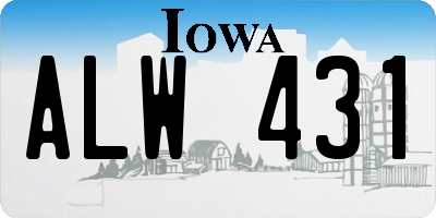 IA license plate ALW431